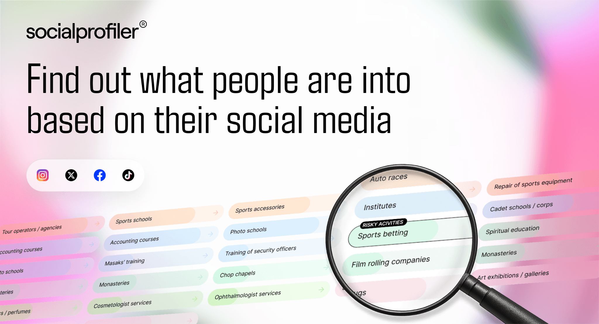 Find out what people are into based on their social media with Socialprofiler’s AI-powered analysis