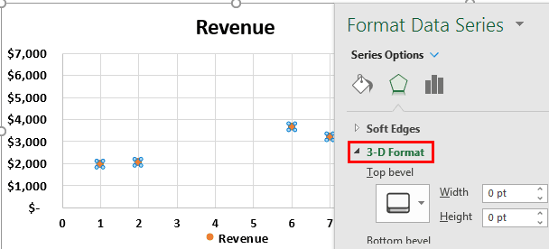 3D Scatter Plot in Excel Example 1-8