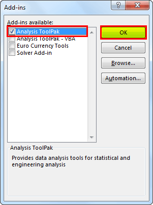 ANOVA in Excel Example 1-4