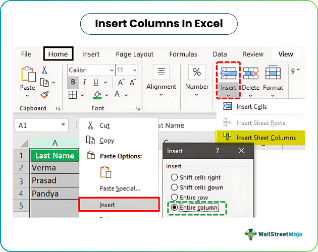 Add Column In Excel