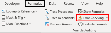 Auditing Tools In Excel Example 5-1