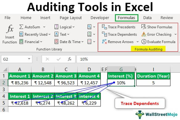 Auditing tools in Excel