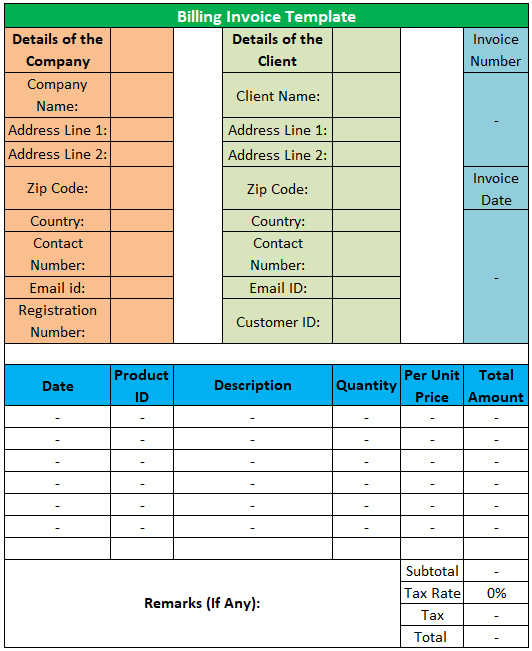 Billing Invoice Template