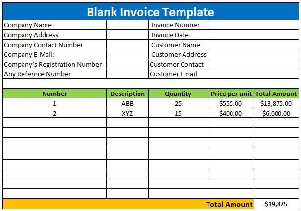 Blank Invoice Template