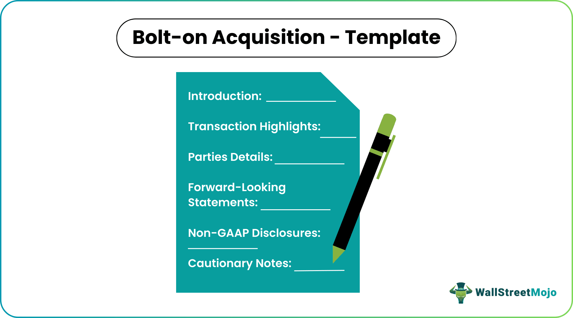 Bolt-On Acquisition template