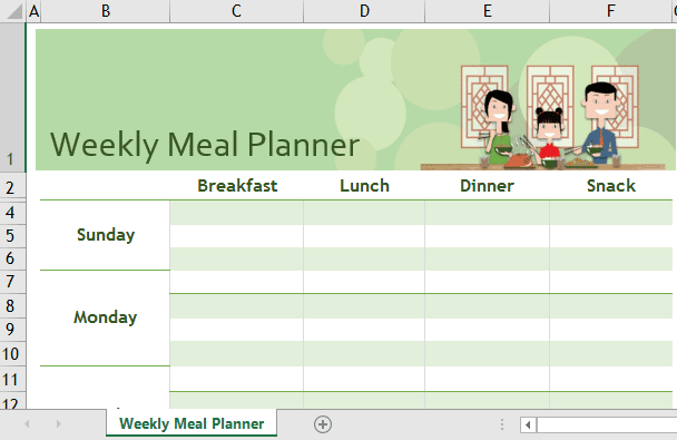 Built-in Weekly Planner Template Example 1-4