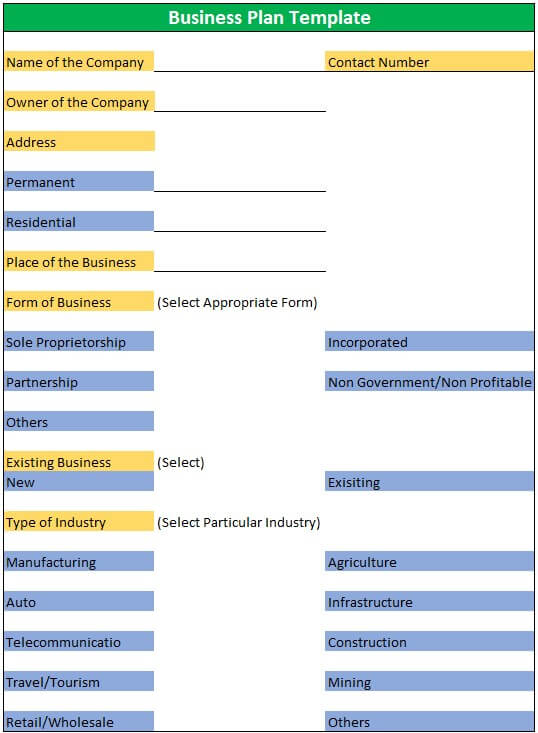 Business Plan Template