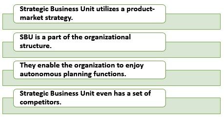 Characteristics of SBU(Strategic Business Unit)