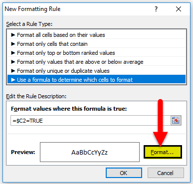 Checklist - click on Format