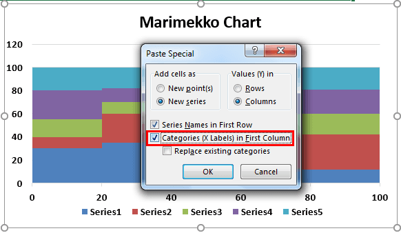 Choose Categories (X Labels) in First Column