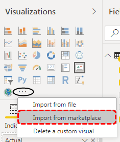 Click on three horizontal dots under visualizations