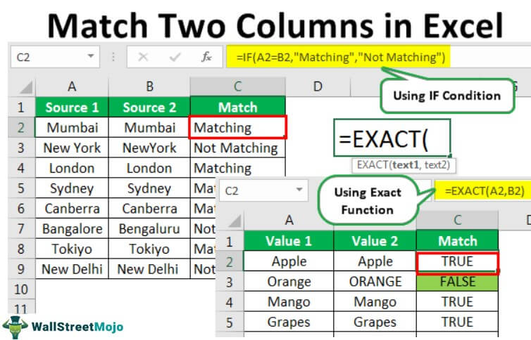 Compare-and-Match-Columns-in-Excel