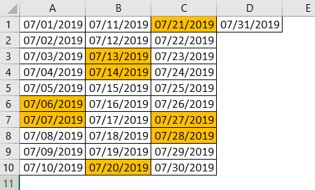 Conditional Formatting For Dates Example 2-2