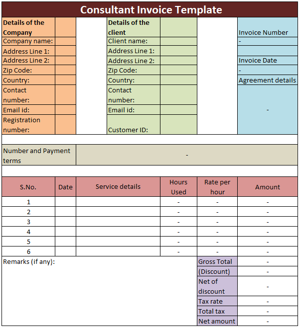 Consultant Invoice Template