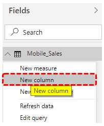 Create New Calculated Column - Step 1