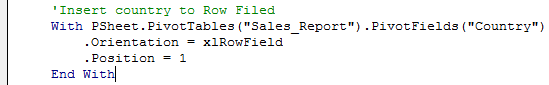 Create Pivot Table in VBA - Step 13