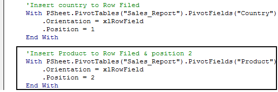 Create Pivot Table in VBA - Step 14