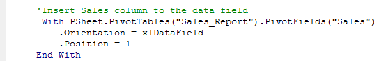 Create Pivot Table in VBA - Step 16