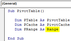 Create Pivot Table in VBA - Step 3