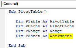 Create Pivot Table in VBA - Step 4