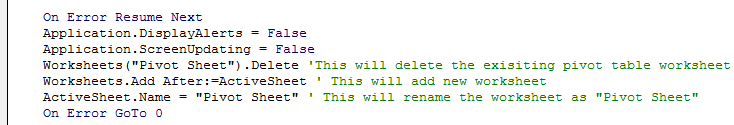 Create Pivot Table in VBA - Step 7