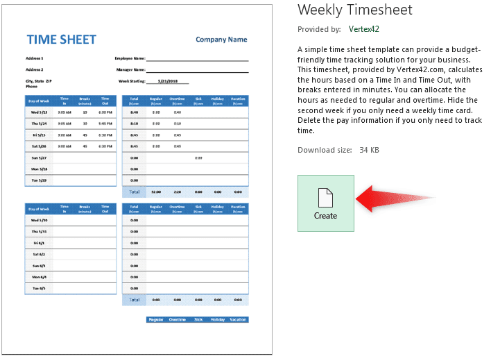 Create a Timesheet Excel Template - Step 4