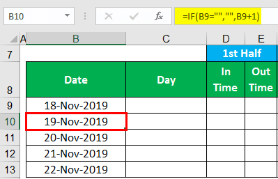 Creating Excel Timesheet from Scratch - Step 4