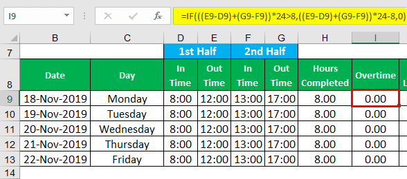 Creating Excel Timesheet from Scratch - Step 7