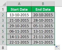 Date Range in Excel - Example 2 - 2