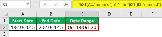 Date Range in Excel - Example 3-1