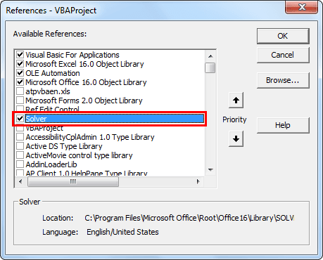 Enable Solver in VBA 2