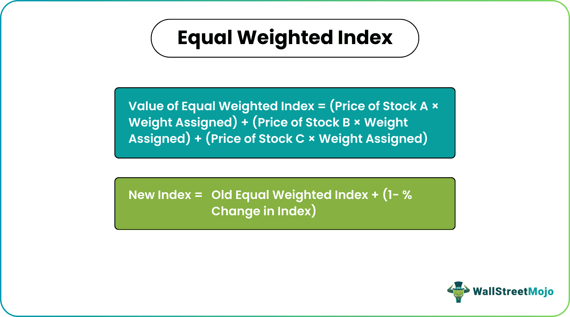 Equal weighted index - Formula