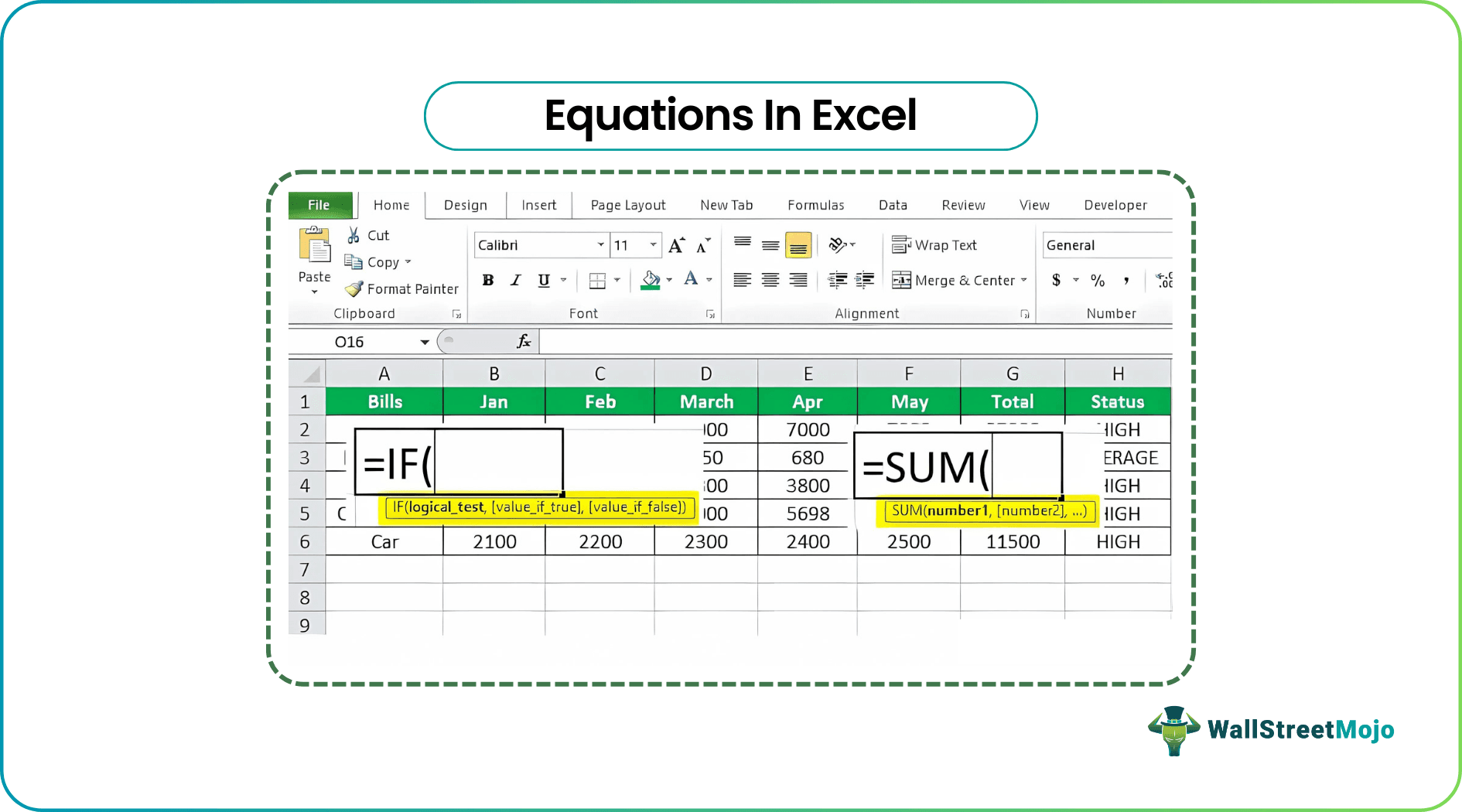 Equations In Excel
