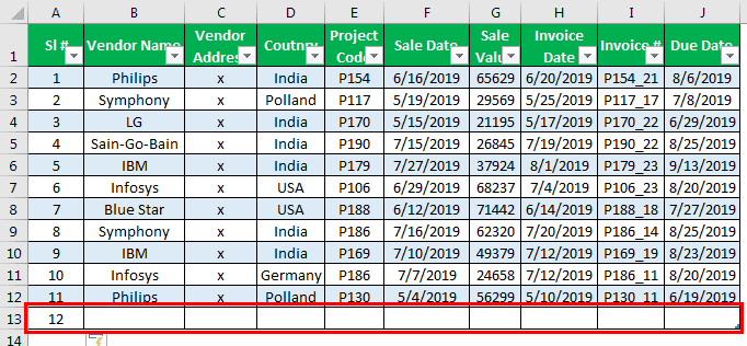 Excel Database Template Example 1-9