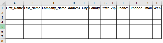 Excel Database Template Example 2