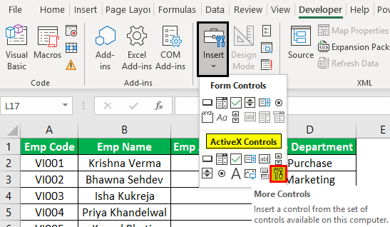 Excel Date Picker Example 1-4