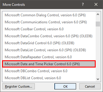 Excel Date Picker Example 1-5