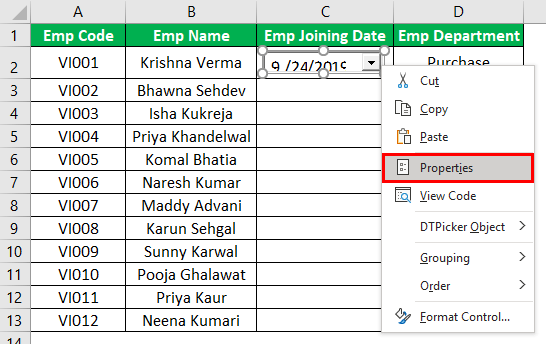 Excel Date Picker Example 1-7