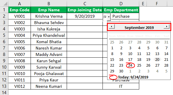 Excel Date Picker Example 2-2