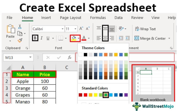 Excel Spreadsheet