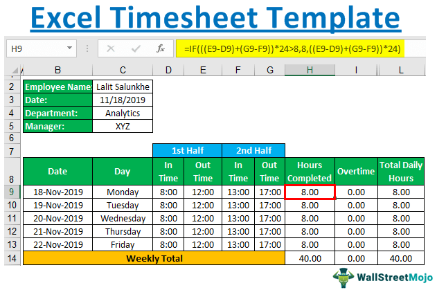 Excel Timesheet Template