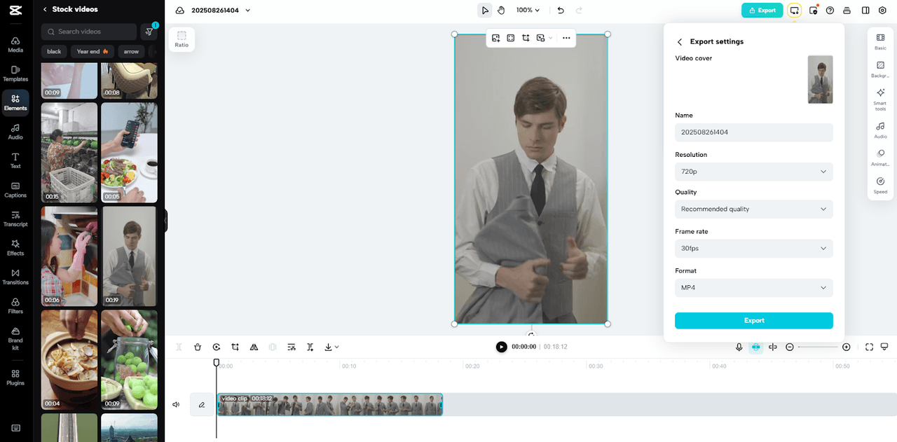 Export in high clarity