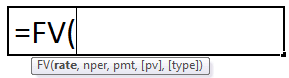 FV Formula in Excel