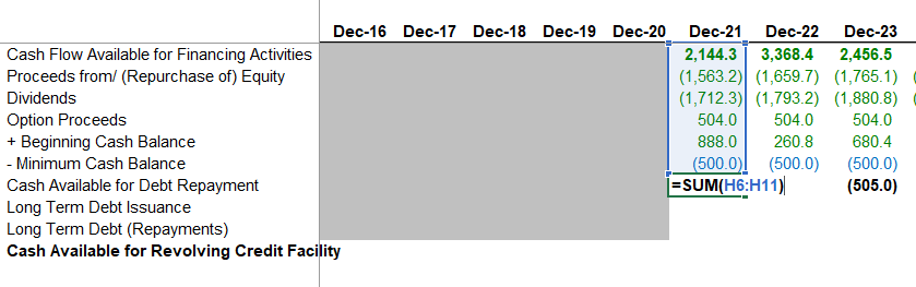 Financial-Modeling-debt-schedule-part-2