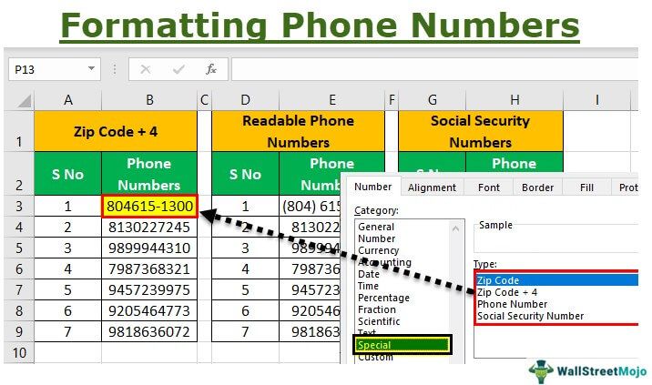 Format Phone Numbers in Excel