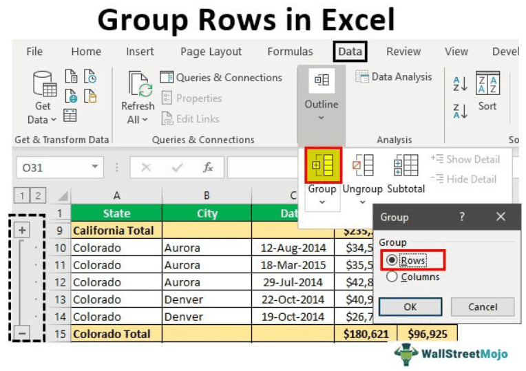 Group Rows in Excel