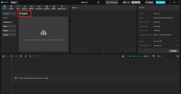 Import and Organize Your Footage - Step 1