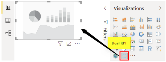 Insert a Dual KPI chart visualization