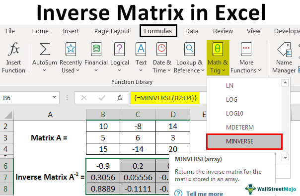 Inverse Matrix in Excel