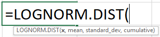 LOGNORM.DIST() Excel Formula